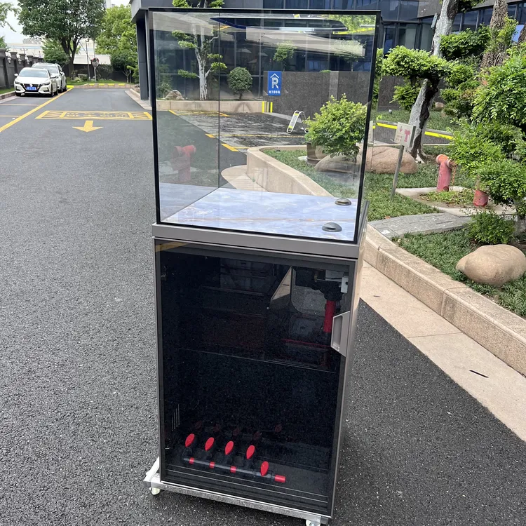 60方缸无管件隐藏式上下水50方80工业风鱼缸落地一体底滤超南美缸