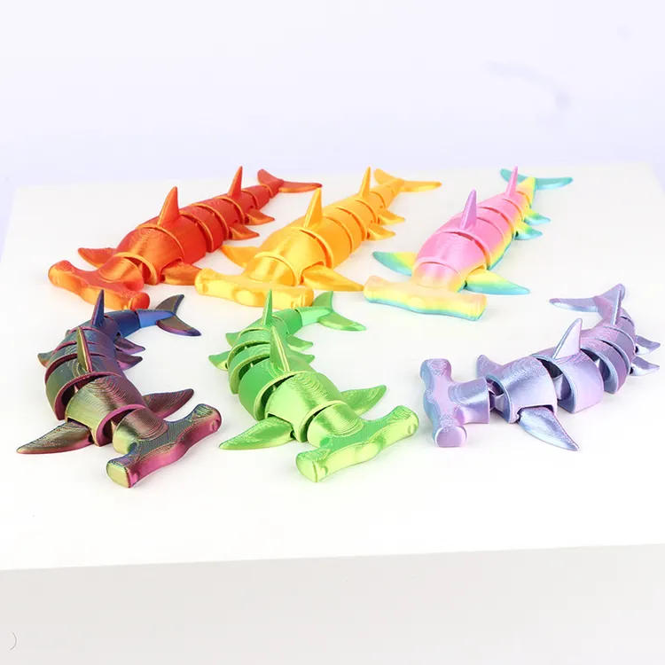  锤头鲨鱼3d打印玩具海洋动物男生礼物玩偶鱼缸造景动物模型玩具