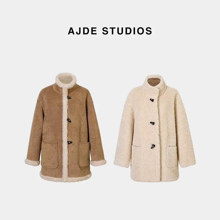 AJDE｜牛角扣 皮毛一体外套01