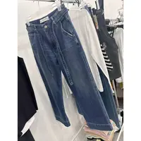 EASY自制系带9分牛仔裤5252