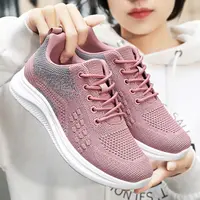 女鞋秋季女2025飞织网布轻便透气网鞋单鞋批发跑步鞋休闲女鞋
