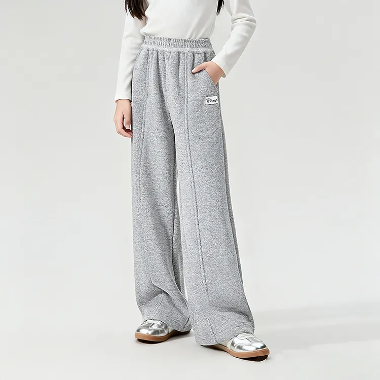 笛莎童装女童裤子秋冬运动百搭儿童休闲直筒加绒裤-7M255A408