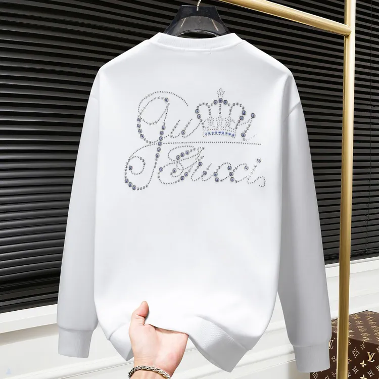 欧洲站街市青年烫钻皇冠高端设计感潮牌卫衣2025男女同款百搭上衣