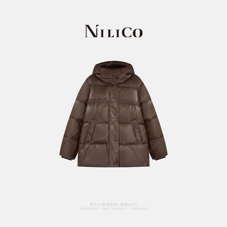 NILICO【新摩登】特调色时髦轻奢休闲保暖可拆式连帽云朵鹅绒服