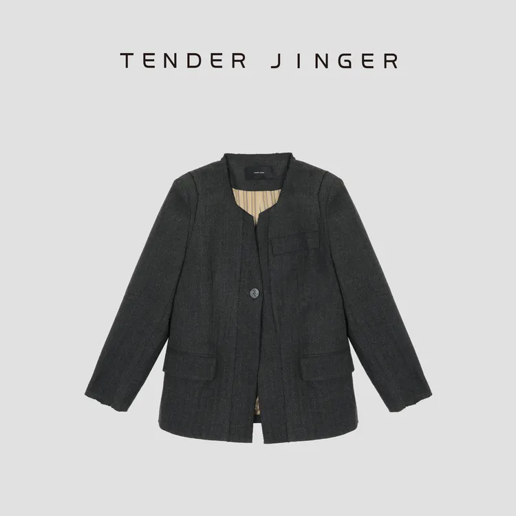 Tender Jinger【黑标】时髦廓形抗皱羊毛混纺西装T53TG259G