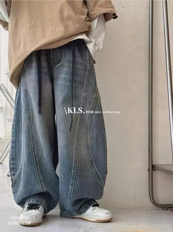 2025春秋季新款儿童韩版男童休闲长裤中大童百搭宽松水洗软牛仔裤