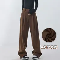 KEN STUDIO美拉德加厚西装裤女显瘦复古感设计阔腿裤裤子