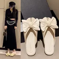 【万达清仓】包头鞋女四季外穿软底蝴蝶结懒人平底鱼嘴网红拖鞋1-3