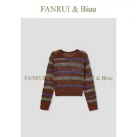 FANRUI/泛芮「时光织女」羊毛混纱细闪百搭镂空秋款针织衫B18153