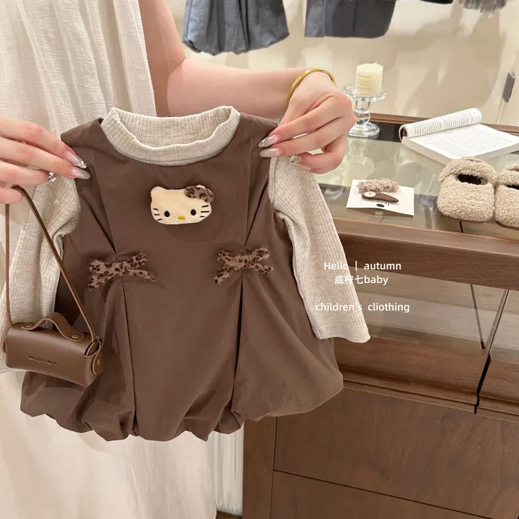 女童花苞裙+长袖打底衫两件套/宝宝幼儿园单件韩版洋气T恤背心裙
