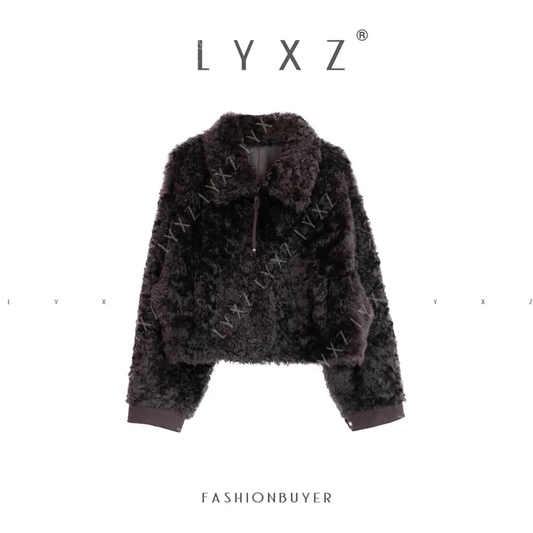 LYXZ x 大小与【日不落】冬季新款轻奢皮草气质款皮毛一体拉贡81691