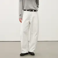 714street水洗纯棉弯刀裤男2025秋季新休闲裤宽松白色裤子522208