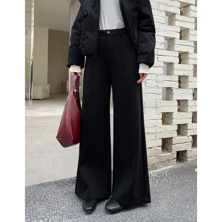 PRASE·噜【超绝比例】微胖显瘦高个子弹力高腰喇叭休闲裤PR510C26