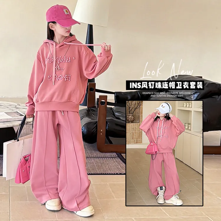 女童春装套装2026新款6-12岁潮酷中大儿童时髦洋气休闲两件套学生