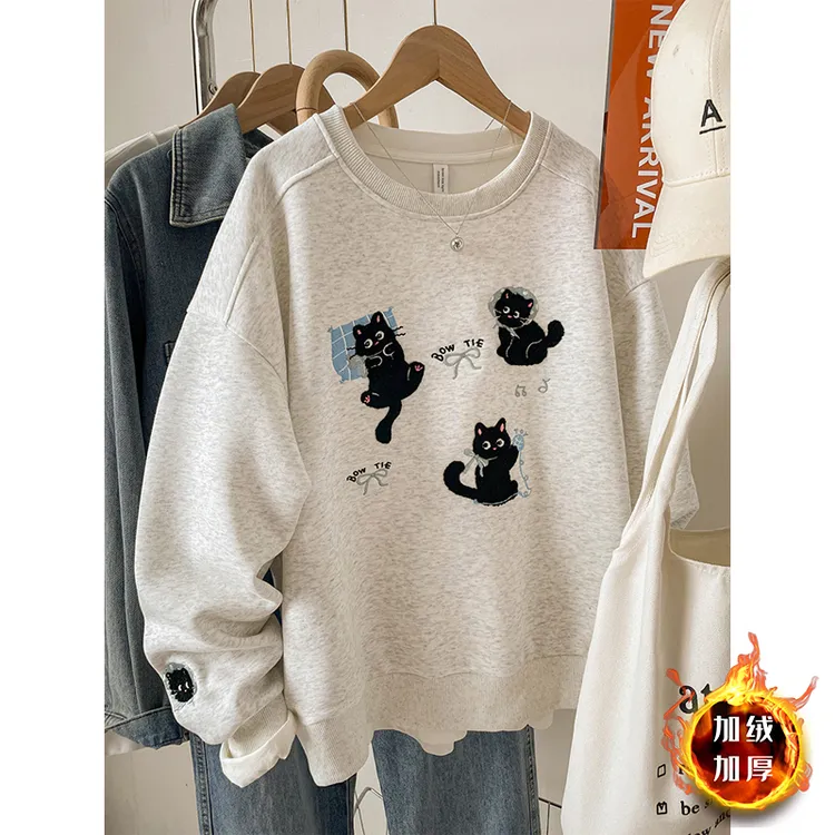 女童秋冬款加绒卫衣2025新款儿童洋气上衣中大童女孩百搭衣服休闲