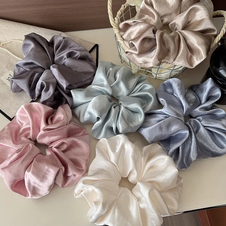 气质缎面纯色大肠发圈女高弹力扎马尾皮筋2025新款不伤发头绳发饰
