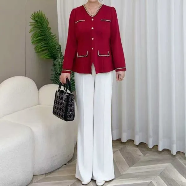 【胖霜霜现货仅上衣】MJ9485新款小香风气质设计感大码女装上衣