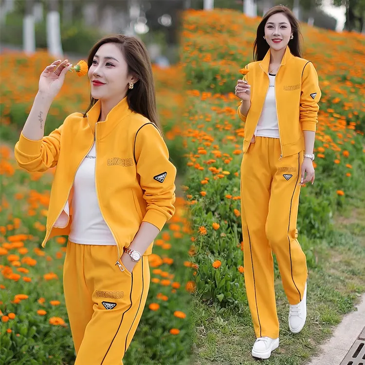 2025春秋上新休闲运动套装女时尚洋气新款显瘦拉链女士运动服套装
