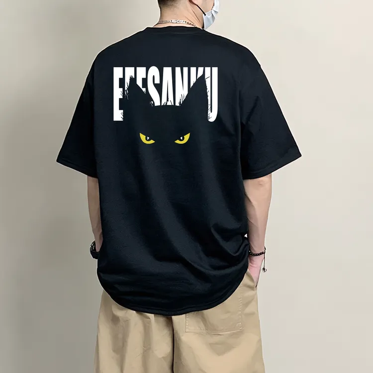 2025新款夏季纯棉短袖T恤男潮牌高级感潮流宽松个性印花半袖上衣