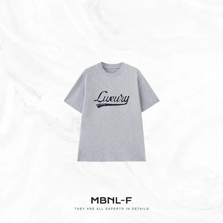 MBNL-F“意灰美式” 进口机重工定位刺绣宽松短袖T恤秦磊XM-XSY5987