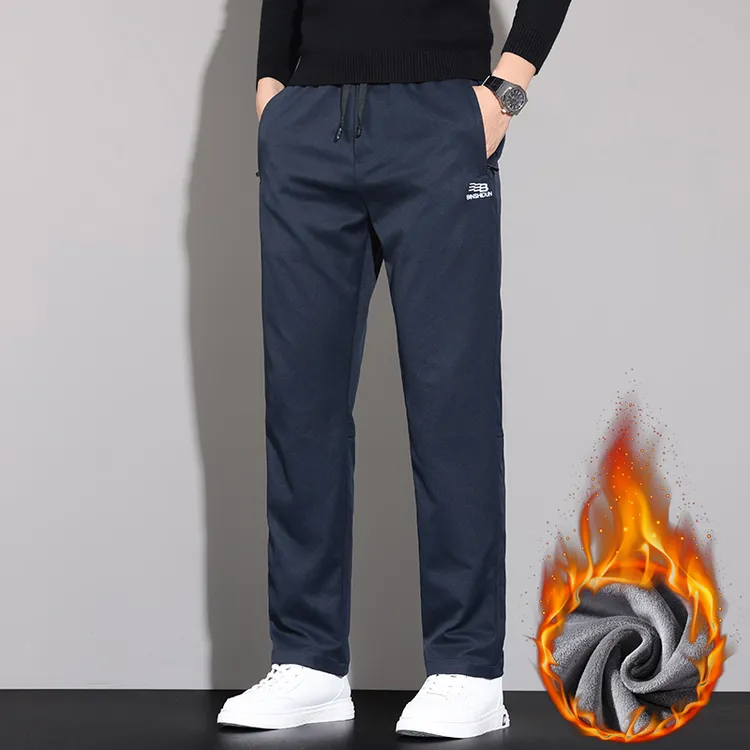 2025秋冬加绒加厚休闲裤显高显瘦宽松时尚百搭保暖直筒裤