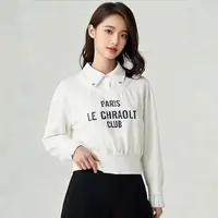 【小铃铛】D027假两件卫衣女春秋新款宽松小众复古学院风polo领上衣