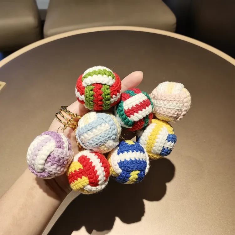 ［成品］手工钩织编织排球挂件车钥匙扣毛线diy