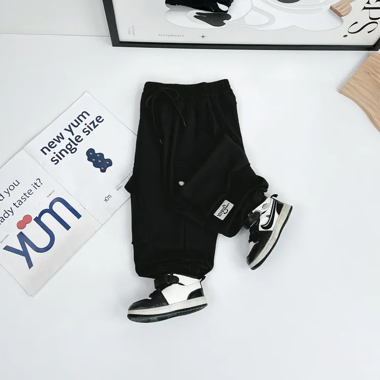 男童裤子薄款速干裤工装防蚊长裤儿童宽松潮 HZ25398悠悠童话童装