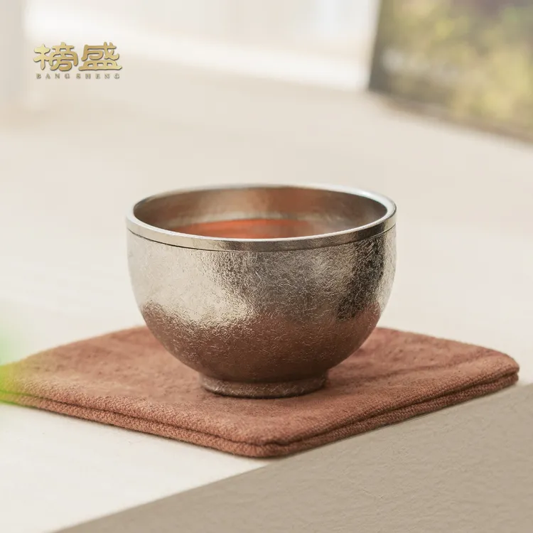 榜盛纯钛品茗杯小茶杯单个双层防烫功夫小茶杯泡茶功夫茶具