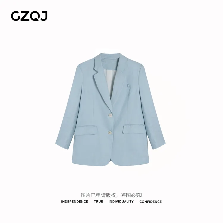 老琴私服【米兰秀场】100%亚麻小众设计时尚百搭西装外套女春季3312