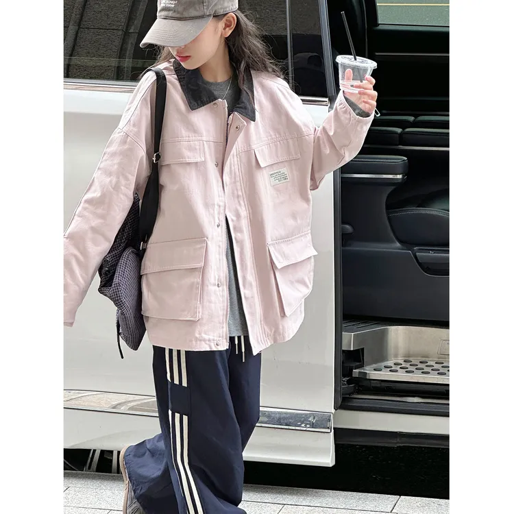 K28534孙小美韩系女童工装外套2025新款秋装儿童上衣大童春秋夹克