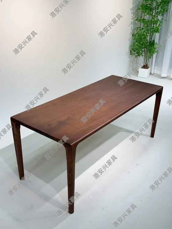 【舒克桌】南美胡桃木防锈简约风餐桌桌子北美黑胡桃色