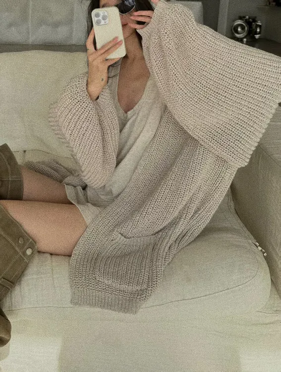 XYSF极简 特别慵懒的一件空气感廓形松弛宽松百搭毛衣针织开衫