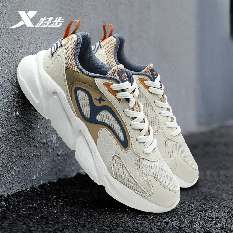 特步男鞋2025夏季新款跑步鞋男士网面透气耐磨防滑休闲运动鞋男款