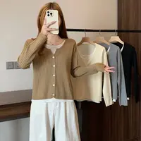 JUNJIE大码女装假两件早秋打底衫韩系绝美巨好看轻熟长袖T恤
