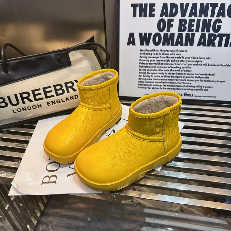 时尚雪地靴棉鞋高帮防滑套筒棉靴软底靴子保暖休闲风加绒加厚冬季