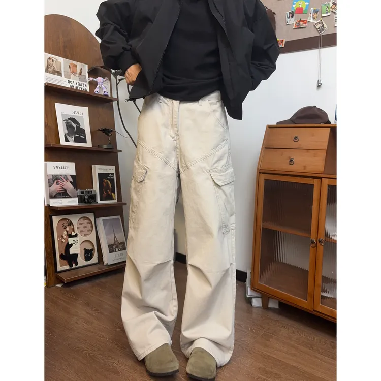 【小五专属】LIGGICC 美式伞兵工装裤男女潮牌宽松直筒阔腿高街痞帅休闲长裤子