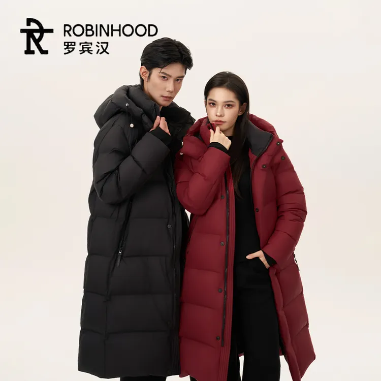 罗宾汉优选「零」系列羽绒服磁吸扣可拆帽2026款新国标90白鸭绒长款