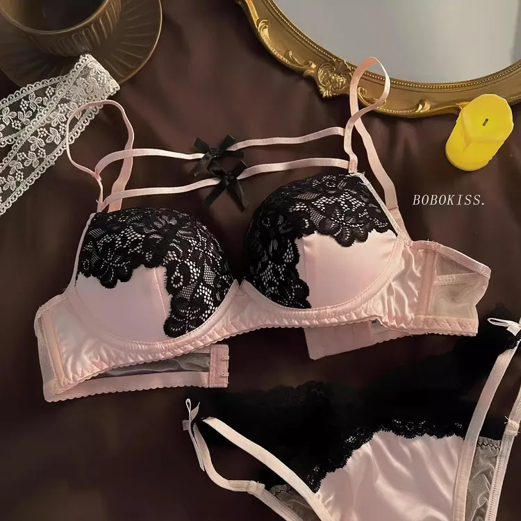 法式甜美蕾丝内衣女小胸聚拢显大2024新款女士性感禁欲系文胸纯欲