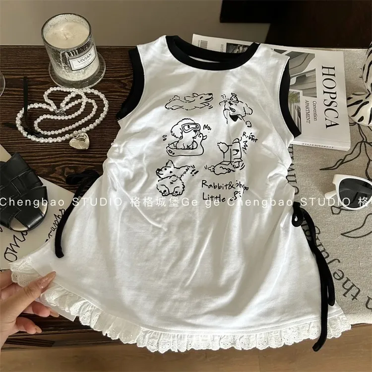 女童夏装连衣裙中小童洋气时髦吊带裙儿童女宝背心裙子