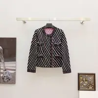 【晨老板】~ceilina【竺苒夕岚】时尚条纹圆领长袖针织开衫79247056