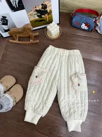 女童杏色卡通波点夹棉棉裤（AN-0506-冬A）汉服