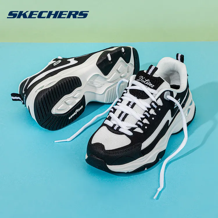 Skechers斯凯奇厚底缓震老爹鞋女鞋秋季休闲黑白经典熊猫鞋149491