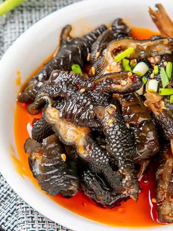 益旺麻辣无骨咸菜鸡脚黑鸡爪凉拌无骨凤爪凉菜去骨黑咸菜鸡脚