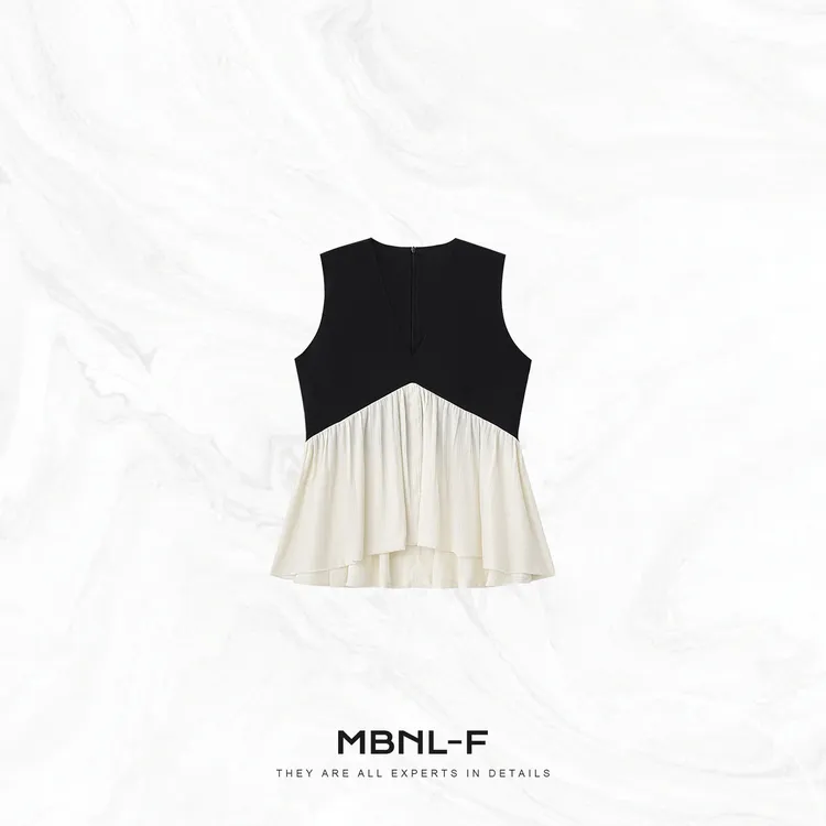 MBNL-F“赫本千金” 竹纤维混纺撞色减龄娃娃风小衫 秦磊JN-BX2636