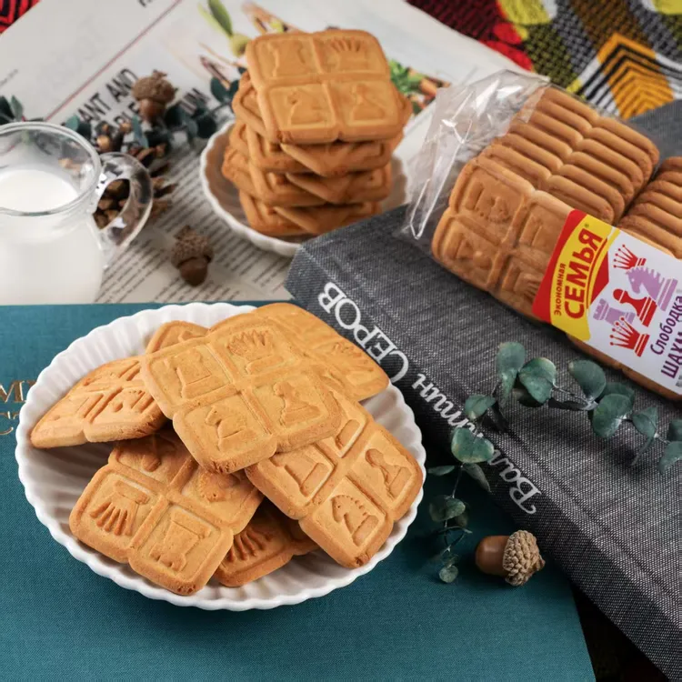 大咖俄罗斯进口伊塔夫牌斯洛博德卡国际象棋饼干老式甜饼干350g