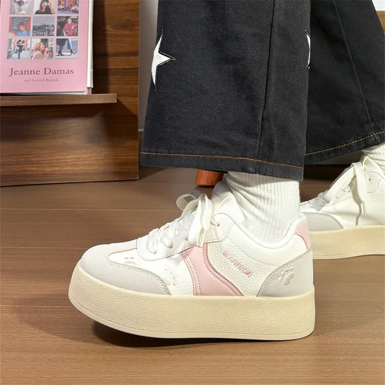 回力少女粉板鞋春季新款厚底增高鞋子女学生百搭爆款高级感小白鞋