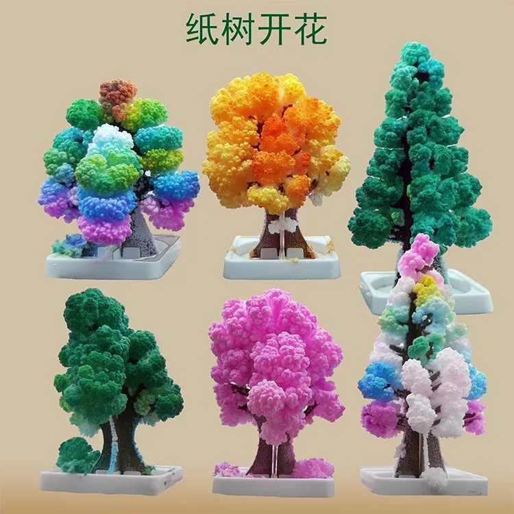 圣诞树浇水魔法结晶雪花纸树开花儿童玩具圣诞节装饰神奇礼物玩具