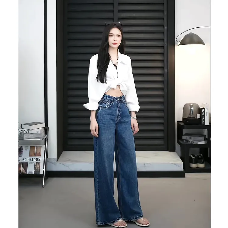 【TO&HR.GIRL】THE8988Q-2025新款秋季爆款女裤子高级感阔腿牛仔裤