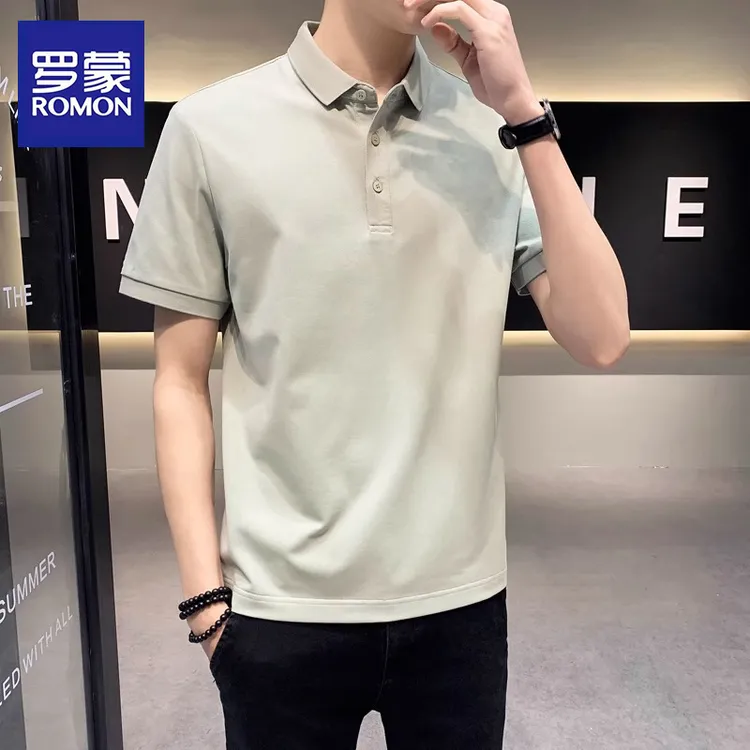 罗蒙高端短袖Polo衫男士夏季薄款潮牌百搭商务休闲翻领t恤上衣服